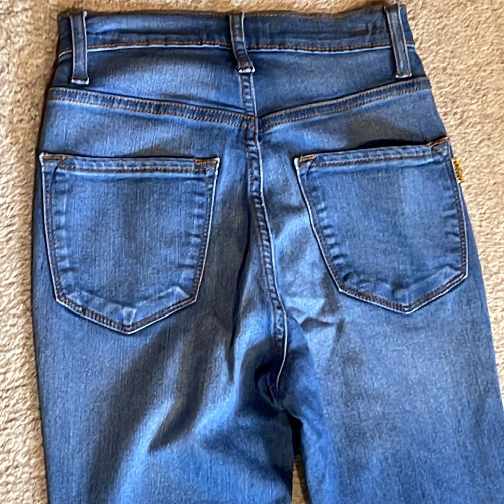 Vibrant Blue Flare Jeans - Picture 6 of 7